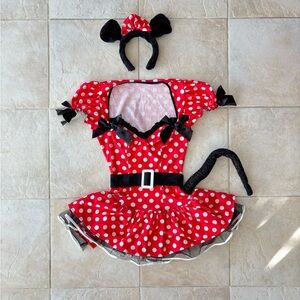BE WICKED Adult Minnie Mouse Costume with Headband and Tail. Size 8 M/L